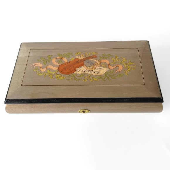 Handcrafted Musical Jewelry Box Exquisite Wood Marquetry Inlay- SWAN LAKE Melody - Picture 1 of 16